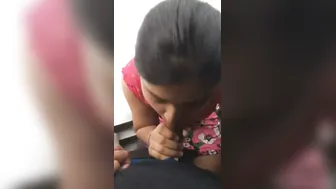 College Hottie Giving Her Cousin Head Behind Closed Doors