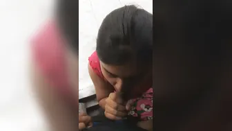 College Hottie Giving Her Cousin Head Behind Closed Doors