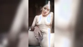 Horny Desi Girl Spreading Her Hairy Pussy Fingering Herself Alone