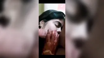 Indian GF With Henna Hands Sucking His Thick Shaft