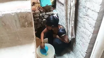 Village Wife Bathing Naked Then Getting Fucked Standing Up
