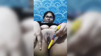 GF Home Alone Masturbating With Whatever She Found