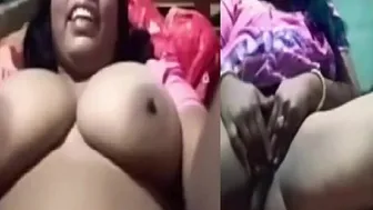 Married Aunty Stripping On Video Call Showing Her Big Tits