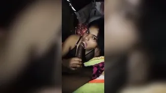 Village GF Sucking His Thick Cock Behind The House