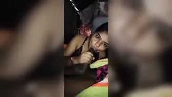 Village GF Sucking His Thick Cock Behind The House
