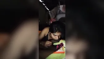 Village GF Sucking His Thick Cock Behind The House