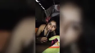 Village GF Sucking His Thick Cock Behind The House