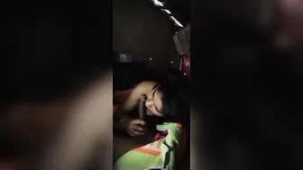 Village GF Sucking His Thick Cock Behind The House