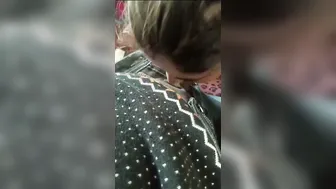 Mature Bhabhi Giving Sloppy Blowjob Showing Off Her Tits