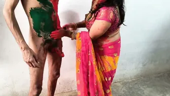 Bhabhi Swallowing His Cum After Sloppy Blowjob During Party