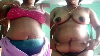 Tamil Aunty Pleasuring Herself Alone Fingering Her Wet Pussy