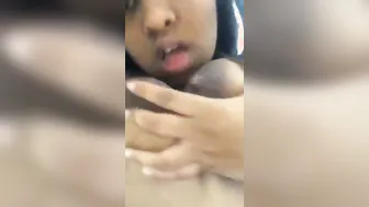 Girl Licking And Sucking Her Tits Going Viral Online