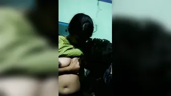 His GF Letting Him Suck Her Bare Tits After Stripping Now