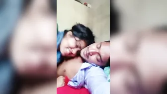Passionate Lovers Making Out While He Grabs Her Bare Tits Hard