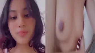 Cute GF Stripping Naked Showing Small Tits For Me