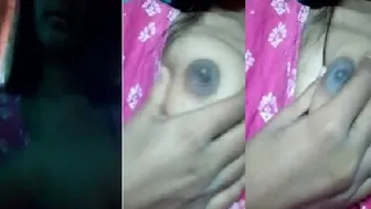 My Gf Showing Off Her Boobs And Pressing Them On Camera