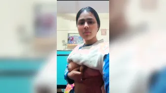 My GF Stripping Topless Showing Me Her Boobs On Call
