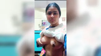 My GF Stripping Topless Showing Me Her Boobs On Call