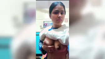 My GF Stripping Topless Showing Me Her Boobs On Call