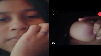 My Baby Showing Her Round Tits During Our Late Night Session