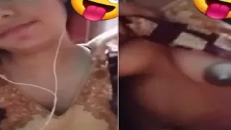 My GF Stripping Topless On Late Night Video Call Sex