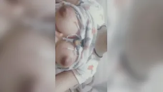 GF Filming Her Natural Boobs Just For Me In Her Room
