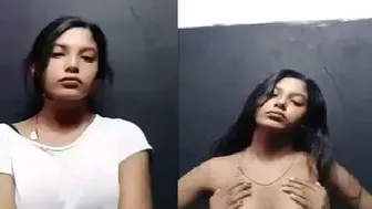 Standing GF Getting Her Boobs Pressed And Squeezed Hard