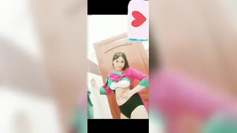 My GF Showing Off Her Round Boobs During Video Call Sex