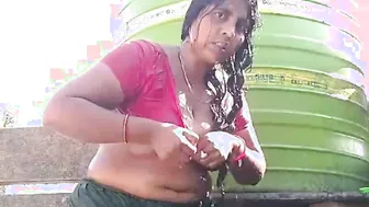 Village Wife Bathing Naked On Rooftop Caught On Camera Goes Viral