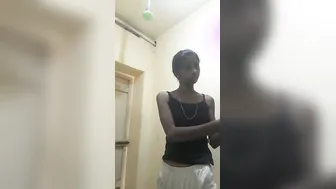 Slim South Indian Gf Teasing Naked Body Before Shower Time