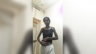 Slim South Indian Gf Teasing Naked Body Before Shower Time