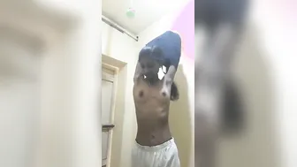 Slim South Indian Gf Teasing Naked Body Before Shower Time