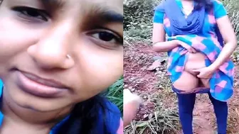 GF Getting Naked Outdoors Showing Pussy To The Camera