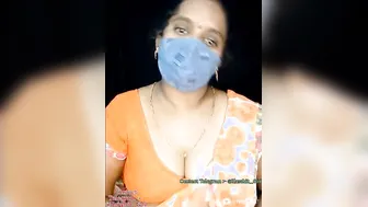 Busty Aunty Undressing Slowly During Naughty Video Chat Call