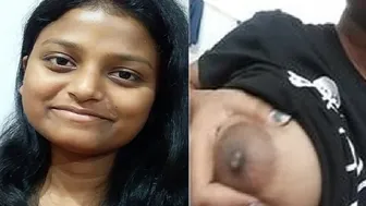 Tamil Babe Showing Off Her Big Natural Tits Getting Him Hard