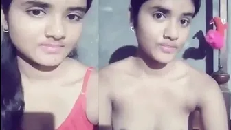 Nineteen Year Old GF Stripping Nude For Boyfriend