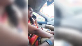 Wife Getting Fingered Deep In Backseat During Evening Drive