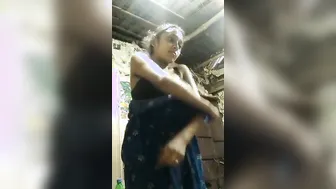 Village Girl Stripping Naked While Changing Dress For Boyfriend