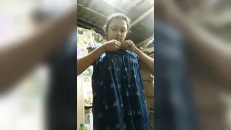 Village Girl Stripping Naked While Changing Dress For Boyfriend