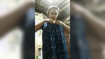 Village Girl Stripping Naked While Changing Dress For Boyfriend