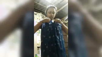 Village Girl Stripping Naked While Changing Dress For Boyfriend