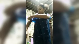 Village Girl Stripping Naked While Changing Dress For Boyfriend