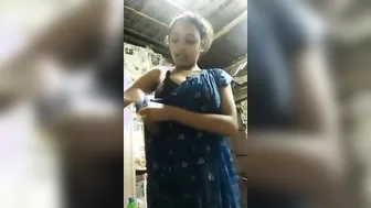 Village Girl Stripping Naked While Changing Dress For Boyfriend