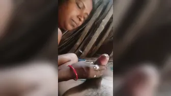 Village Wife On Knees Giving Sloppy Blowjob To Her Lover