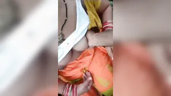 Aunty Sucking Cock Outdoors Before Fucking In Secluded Jungle