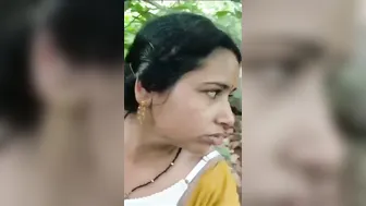 Aunty Sucking Cock Outdoors Before Fucking In Secluded Jungle