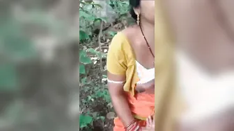 Aunty Sucking Cock Outdoors Before Fucking In Secluded Jungle