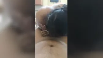 Chubby Aunty Riding Cock After Giving Messy Blowjob In Bedroom