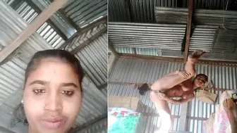 Village Babe Spreading Her Legs Wide And Showing Off Her Naked Pussy