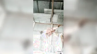 Village Babe Spreading Her Legs Wide And Showing Off Her Naked Pussy